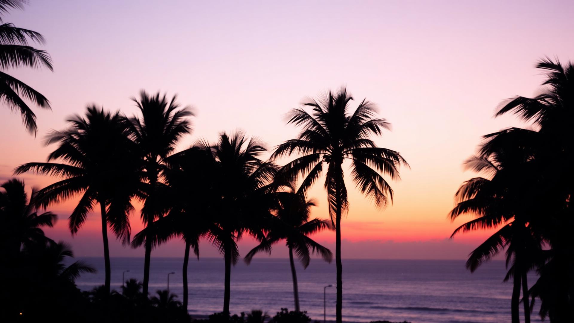 Palm trees over a warm ocean sunset, the mood behind HoneyChat
